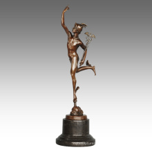 Mythology Figure Antique Statue Mercury/Hermes Bronze Sculpture TPE-798